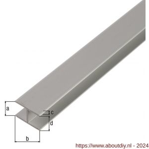 GAH Alberts H-profiel zelfklevend aluminium zilver 12,9x24x1,5 mm 1 m - A51501309 - afbeelding 1