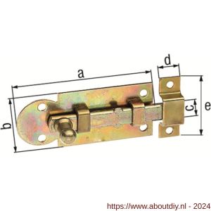 GAH Alberts schuif raamgrendel geel verzinkt recht met tegenstuk 100 mm - A51500624 - afbeelding 2