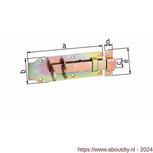 GAH Alberts hangslotschuif sluitgrendel geel verzinkt recht tegenstuk 120 mm - A51500604 - afbeelding 2
