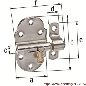 GAH Alberts profielgrendel met messing knop veer 45x85 mm - A51500555 - afbeelding 2