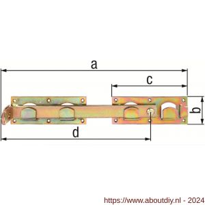 GAH Alberts grendel voor dubbele deur geel verzinkt 423x70 mm - A51500537 - afbeelding 2