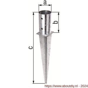 GAH Alberts inslag-paalvoet voor rondhout verzinkt 101x600 mm - A51500279 - afbeelding 2