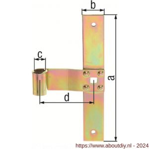 GAH Alberts draailuik-middenhengsel T recht RVS 200 diameter 13 mm - A51500395 - afbeelding 2