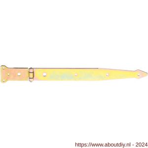 GAH Alberts lang scharnier geel verzinkt 400/101x63 mm - A51500449 - afbeelding 1