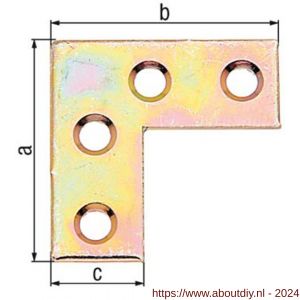 GAH Alberts meubelhoek geel verzinkt 50x50x10 mm set 12 stuks - A51500085 - afbeelding 2