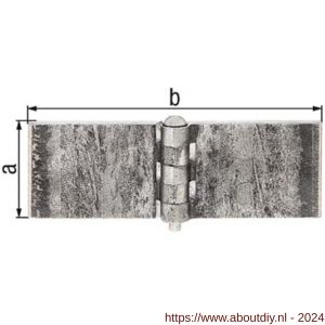 GAH Alberts scharnier breed staal ruw 50x120 mm - A51500512 - afbeelding 2