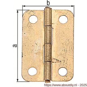 GAH Alberts scharnier vermessingd 24x17 mm set 4 stuks - A51500494 - afbeelding 2