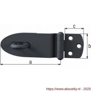 GAH Alberts kistoverval veiligheidssluiting Ovado antraciet 100x38 mm - A51500599 - afbeelding 2