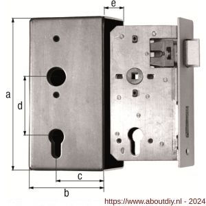 GAH Alberts slotkast met slot verzinkt stiftmaat 55 mm diepte 30 mm - A51500516 - afbeelding 2