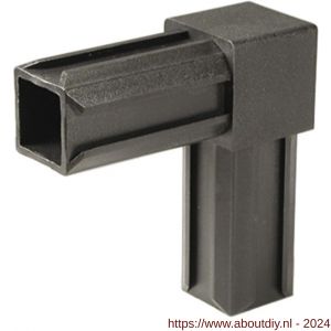 GAH Alberts XD-buisverbinder 90 graden 2-weg PVC zwart voor 20x20 mm - A51501483 - afbeelding 1