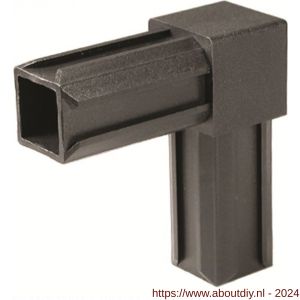 GAH Alberts XD-buisverbinder 90 graden 2-weg PVC zwart voor 20x20 mm - A51501483 - afbeelding 2