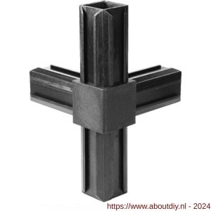 GAH Alberts XD-buisverbinder T-stuk haakse afloop zwart voor 30x30 mm - A51501492 - afbeelding 2