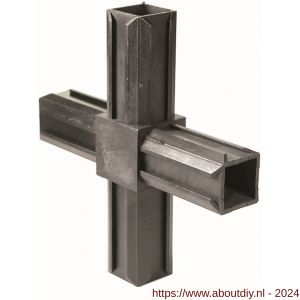GAH Alberts XD-buisverbinder kruisstuk PVC zwart voor 20x20 mm - A51501486 - afbeelding 1
