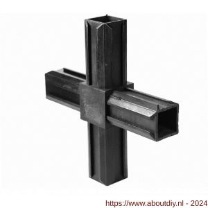 GAH Alberts XD-buisverbinder kruisstuk PVC zwart voor 20x20 mm - A51501486 - afbeelding 2