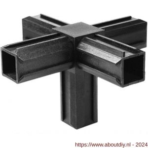 GAH Alberts XD-buisverbinder kruisstuk met 1 haakse aansluiting PVC voor 20x20 mm - A51501487 - afbeelding 2