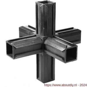 GAH Alberts XD-buisverbinder kruisstuk met 2 haakse aansluitingen PVC voor 20x20 mm - A51501488 - afbeelding 2