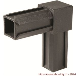 GAH Alberts XD-buisverbinder 90 graden 2-weg PVC zwart voor 30x30 mm - A51501485 - afbeelding 1