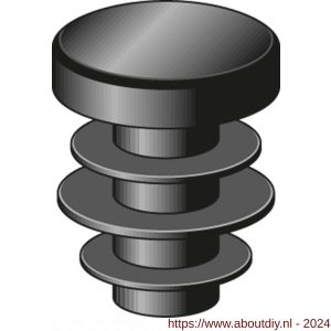GAH Alberts stop ronde buis voor boorgat PVC zwart diameter 15 set 4 stuks - A51501474 - afbeelding 1