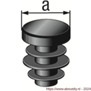 GAH Alberts stop ronde buis voor boorgat PVC zwart diameter 15 set 4 stuks - A51501474 - afbeelding 2