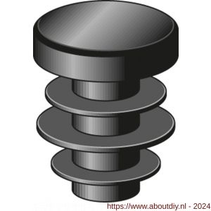 GAH Alberts stop ronde buis voor boorgat PVC zwart diameter 25 set 2 stuks - A51501476 - afbeelding 1
