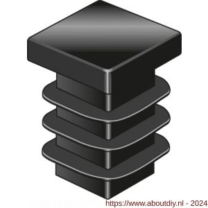 GAH Alberts stop vierkante buis voor boorgat PVC zwart 15x15 mm set 4 stuks - A51501477 - afbeelding 1