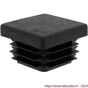 GAH Alberts stop vierkante buis voor boorgat PVC zwart 25x25 mm set 4 stuks - A51501479 - afbeelding 1