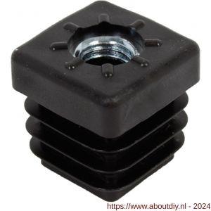 GAH Alberts schroefdraadstop PVC zwart 20x20 mm M8 set 4 stuks - A51501786 - afbeelding 1