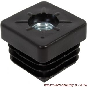 GAH Alberts schroefdraadstop PVC zwart 25x25 mm M8 set 4 stuks - A51501787 - afbeelding 1