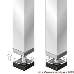 GAH Alberts stelschroef PVC zwart M8 mm 15/20x20 mm SB set 4 stuks - A51501790 - afbeelding 3