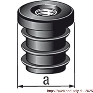 GAH Alberts schroefdraadstop PVC zwart diameter 20 mm M8 set 4 stuks - A51501788 - afbeelding 2