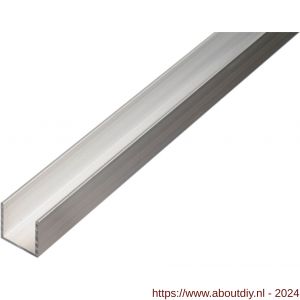 GAH Alberts U-profiel aluminium blank 15x10x15x1,5 mm 2,6 m - A51501339 - afbeelding 1