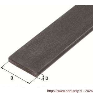 GAH Alberts platte stang glad staal ruw 40x6 mm 2 m - A51501250 - afbeelding 2