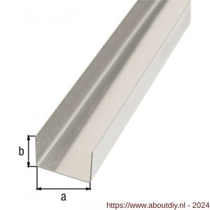 GAH Alberts gladde plaat gefaceteerd U aluminium blank 20x29x20 mm 2 m - A51501925 - afbeelding 1