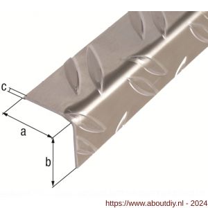 GAH Alberts hoekprofiel ribbel aluminium blank 23,5x23,5 mm 1 m - A51500731 - afbeelding 2