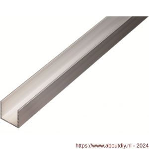 GAH Alberts U-profiel aluminium blank 10x20x10x1,5 mm 2,6 m - A51501352 - afbeelding 1