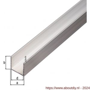 GAH Alberts U-profiel aluminium zilver 10x15x10x1,5 mm 2,6 m - A51501888 - afbeelding 1