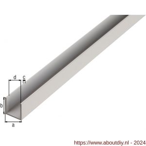 GAH Alberts U-profiel aluminium wit 20x20x20x1,5 mm 2,6 m - A51501895 - afbeelding 1