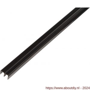 GAH Alberts geleiding railprofiel boven PVC zwart 6,5 mm 2 m - A51501780 - afbeelding 1