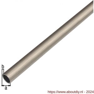 GAH Alberts ronde buis aluminium RVS optiek donker 15x1 mm 1 m - A51501854 - afbeelding 1