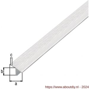 GAH Alberts T-profiel aluminium RVS optiek licht 15x15x1,5 mm 1 m - A51501884 - afbeelding 1