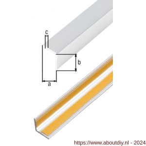 GAH Alberts hoekprofiel zelfklevend aluminium RVS optiek licht 30x30x1 mm 1 m - A51501842 - afbeelding 1