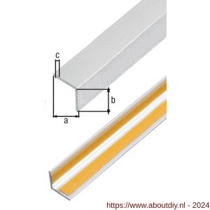 GAH Alberts hoekprofiel zelfklevend aluminium gekogelstraald zilver 20x20x1 mm 1 m - A51501845 - afbeelding 1