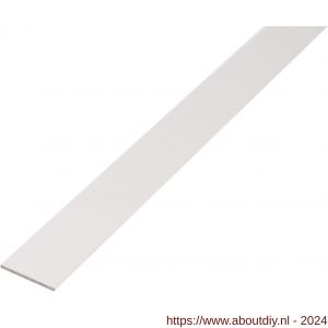 GAH Alberts platte stang aluminium wit 20x2 mm 2,6 m - A51501200 - afbeelding 1