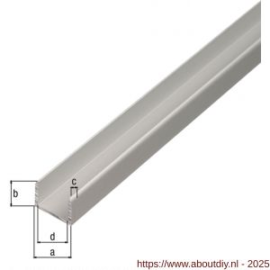 GAH Alberts U-profiel zelfklevend aluminium zilver 22x22,5x22x1,8 mm 2 m - A51501405 - afbeelding 2
