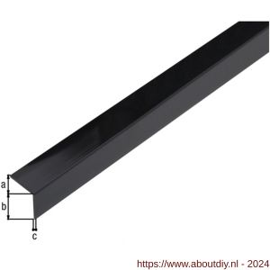 GAH Alberts hoekprofiel zelfklevend PVC zwart hoogglans 20x20 mm 2,6 m - A51500704 - afbeelding 1