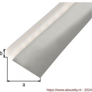GAH Alberts gladde plaat gefaceteerd L aluminium blank 96x28 mm 2 m - A51501639 - afbeelding 1