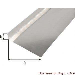 GAH Alberts gladde plaat gefaceteerd L aluminium blank 135x30 mm 2 m - A51501640 - afbeelding 1