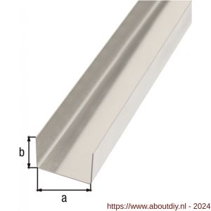 GAH Alberts gladde plaat gefaceteerd U aluminium blank 20x29x20 mm 1 m - A51501648 - afbeelding 1