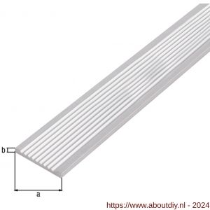 GAH Alberts platte stang platstaal geriffelt aluminium blank 30x3 mm 1 m - A51501602 - afbeelding 1
