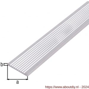 GAH Alberts platte stang platstaal geriffelt aluminium blank 40x3 mm 1 m - A51501603 - afbeelding 1